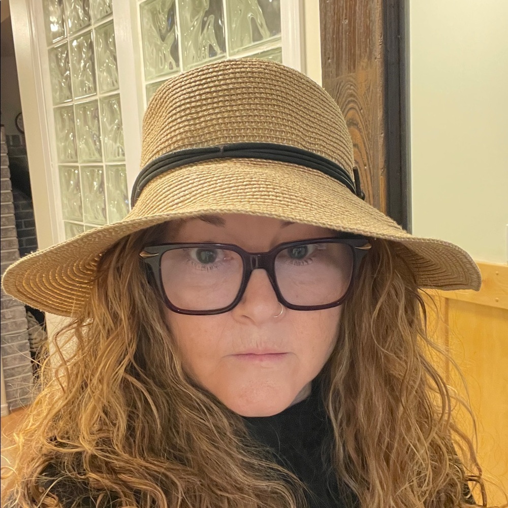 Talula | Tan | Straw | Black Cow Leather Band | Sun Hat | ResortWear | Size S - Picture 9 of 15